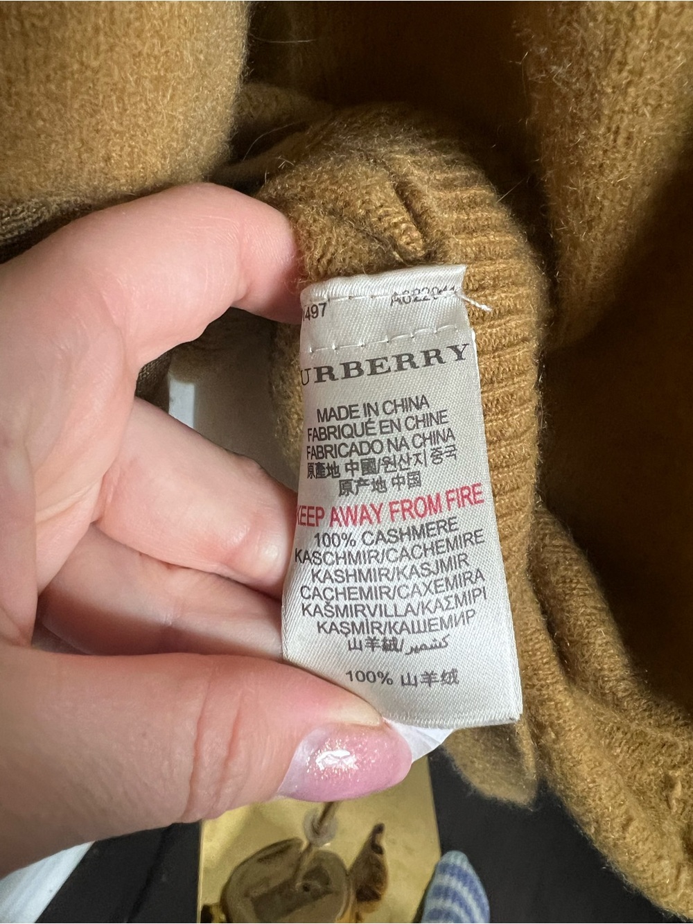 Burberry Cashmere Sweater Camel Nova Check Elbow Patch - Picture 9 of 10